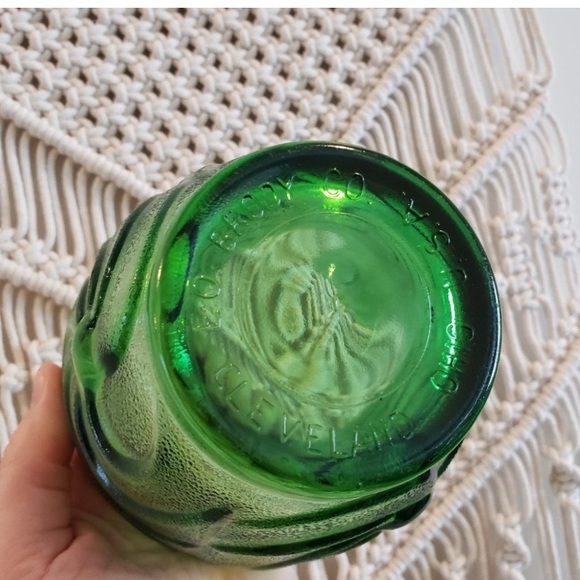 E.O. Brody Green Glass Set of Three Collectible Fishbowl/Footed Vase/Spiral Bowl - Picture 10 of 13